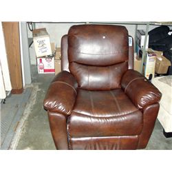 Brown leather living room recliner