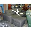 Image 1 : Grey upholstered sectional sofa with extended