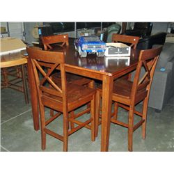 Bistro style counter height table with 4 chairs