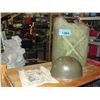 Image 1 : Military gas can, vintage army helmet and pioneer