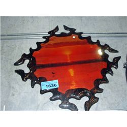 Print on laquered burl decorative wall hanging