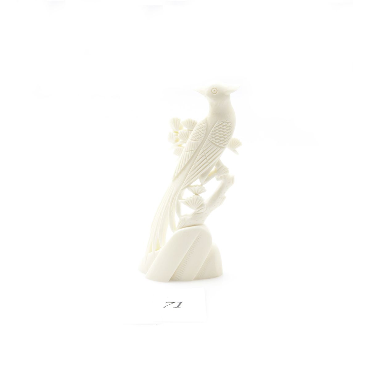 Hand carved genuine ivory bird figurine