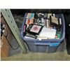Image 1 : Blue rubbermaid storage bin of assorted vintage