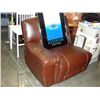 Image 1 : Brown leather sectional sofa reclining chair