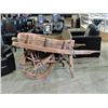 Image 1 : Primitive wooden wheel barrow approx 200 years old