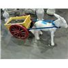 Image 1 : Concrete donkey and wagon planter yard ornament