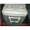 Image 1 : Coleman grey and white cooler filled with assorted