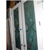 Image 1 : Set of white framed leaded glass panel 8F tall