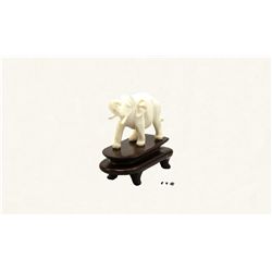 Hand carved genuine ivory elephant figurine