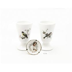 Limoges France 3pc porcelain cup and collectors