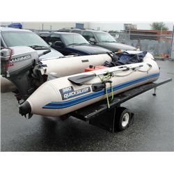 380 Quicksilver inflatable raft with outboard