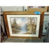 Image 1 : oak framed deer in the forrest print