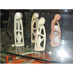 Set of 4 hand crafted stone carved scultpure