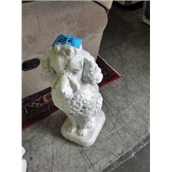 Cement french poodle yard ornament