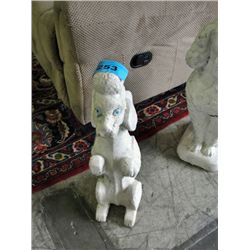 Cement french poodle yard ornament