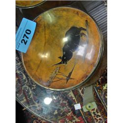 Hand crafted stone carved bowl with rhino motiff