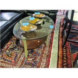 Contemporary glass top coffee table