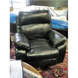 Black leather powered recliner