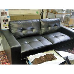contemporary black leather sofa