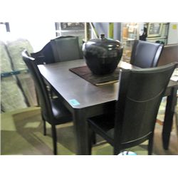 Contemporary dining room table with jacknife leaf