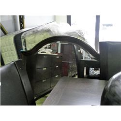 Wood framed bevelled wall mirror