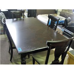 Cherry finish dining table with one leaf and 4