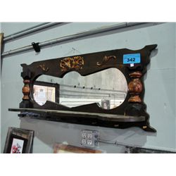 Vintage wooden wall mount coat hanger with shelf