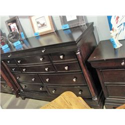 Cherry finish 9 drawer bedroom dresser