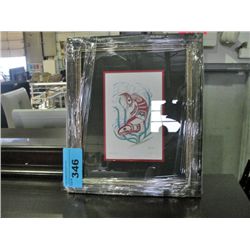 Framed west coast native print titled salmon eagle