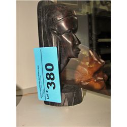 Hand crafted exotic wood carved african figurine