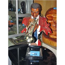 Decorative jazz trumpeter sculpture