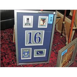 Framed trevor linden NHL collection; card, sew on