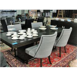 Contemporary double pedastol dining table with one