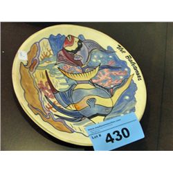 Hand crafted stone carved decorative plate with