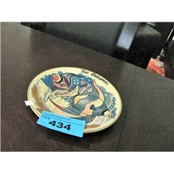 Hand crafted stone carved decorative plate with