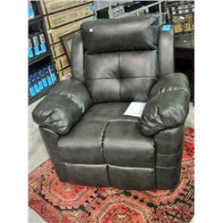 Contemporary grey leather living room recliner