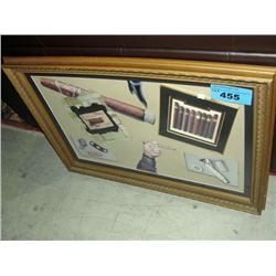 Framed cigar effecianado wall hanging