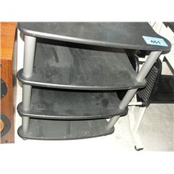 4tier black stereo entertainment stand
