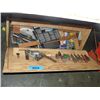 Image 1 : Wooden tool cabinet filled with assorted tools