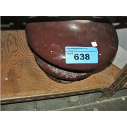 Large brown porcelain insulator