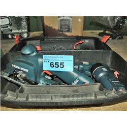 Black&DEcker cordless tool set with batteries and