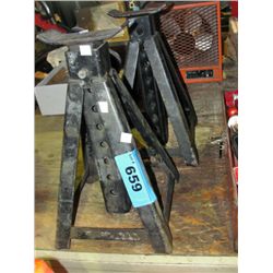 pair of black metal jack stands