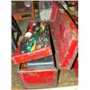 Image 1 : REd metal tool box and contents