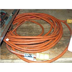 Heavy gauge orange electrical extention cord