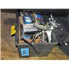 Image 1 : black plastic toolbox and contents