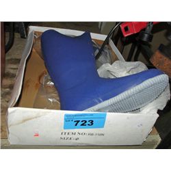 Pair of new blue rubber insulated work boots