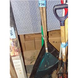 Bundle of garden rakes