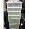 Image 1 : 8compartment rolling white plastic storage cabinet