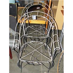 Pair of bent metal outdoor chairs