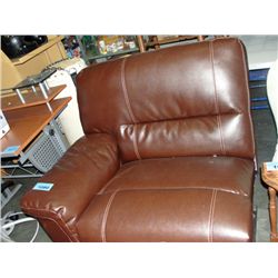 Brown leather sectional sofa reclining chair